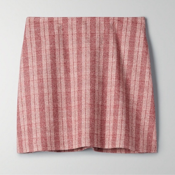Wilfred Dresses & Skirts - Aritzia Wilfred New Classic Mini Skirt- Red Plaid Wool and Cashmere Mini Skirt